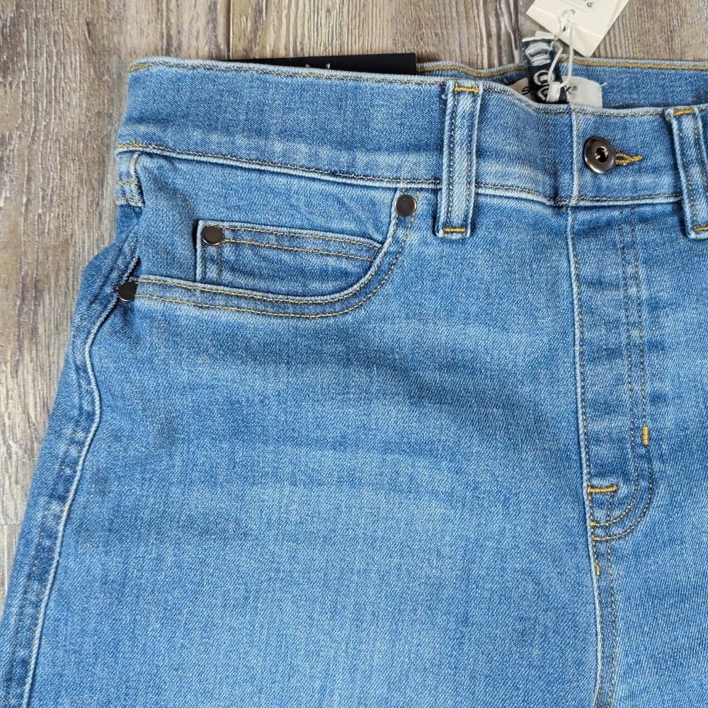 SPANX Women's Wide Leg Denim Jeans in Medium Blue - Picture 5 of 13
